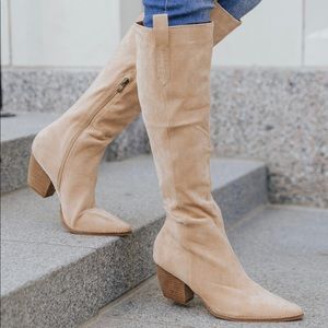 CCOCCI Birkin Tall Taupe Suede Boots